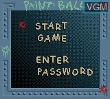 Menu screen of the game Ultimate Paintball on Nintendo Game Boy Color