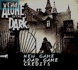 Menu screen of the game Alone in the Dark - The New Nightmare on Nintendo Game Boy Color