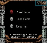 Menu screen of the game Warriors of Might and Magic on Nintendo Game Boy Color