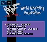 Menu screen of the game WWF Attitude on Nintendo Game Boy Color