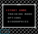 Menu screen of the game WWF WrestleMania 2000 on Nintendo Game Boy Color