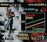 Menu screen of the game Xtreme Wheels on Nintendo Game Boy Color