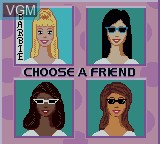 Menu screen of the game Barbie - Fashion Pack Games on Nintendo Game Boy Color