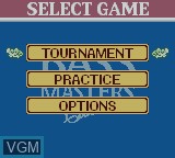 Menu screen of the game Bass Masters Classic on Nintendo Game Boy Color