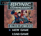 Menu screen of the game Bionic Commando - Elite Forces on Nintendo Game Boy Color