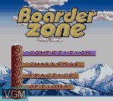 Menu screen of the game Boarder Zone on Nintendo Game Boy Color
