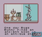 Menu screen of the game Bugs Bunny - Crazy Castle 3 on Nintendo Game Boy Color