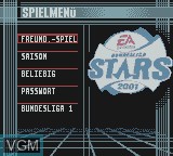 Menu screen of the game Bundesliga Stars 2001 on Nintendo Game Boy Color