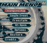 Menu screen of the game Championship Motocross 2001 Featuring Ricky Carmichael on Nintendo Game Boy Color