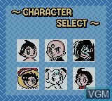 Menu screen of the game Columns GB - Tezuka Osamu Characters on Nintendo Game Boy Color