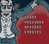 Menu screen of the game Dracula - Crazy Vampire on Nintendo Game Boy Color