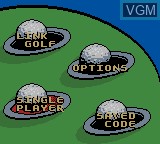 Menu screen of the game CyberTiger on Nintendo Game Boy Color