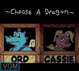 Menu screen of the game Dragon Tales - Dragon Wings on Nintendo Game Boy Color