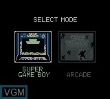 Menu screen of the game Space Invaders on Nintendo Game Boy Color