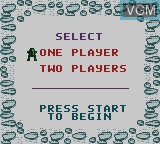 Menu screen of the game Frogger on Nintendo Game Boy Color