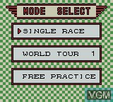 Menu screen of the game Front Row on Nintendo Game Boy Color