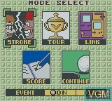 Menu screen of the game Golf de Oha Suta on Nintendo Game Boy Color