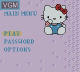 Menu screen of the game Hello Kitty's Cube Frenzy on Nintendo Game Boy Color