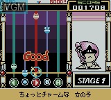 In-game screen of the game Pop'n Music GB Animation Melody on Nintendo Game Boy Color