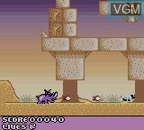 In-game screen of the game Rhino Rumble on Nintendo Game Boy Color