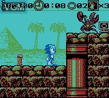 In-game screen of the game Sonic 7 on Nintendo Game Boy Color