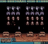In-game screen of the game Space Invaders X on Nintendo Game Boy Color
