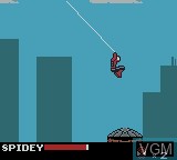 In-game screen of the game Spider-Man on Nintendo Game Boy Color