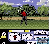 In-game screen of the game Tiger Woods PGA Tour 2000 on Nintendo Game Boy Color