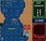 In-game screen of the game Toobin' on Nintendo Game Boy Color