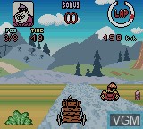 In-game screen of the game Wacky Races on Nintendo Game Boy Color