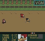 In-game screen of the game Woody Woodpecker Racing on Nintendo Game Boy Color