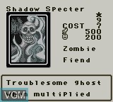In-game screen of the game Yu-Gi-Oh! Dark Duel Stories on Nintendo Game Boy Color