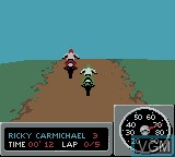 In-game screen of the game Championship Motocross 2001 Featuring Ricky Carmichael on Nintendo Game Boy Color