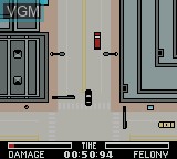 In-game screen of the game Driver - You are the Wheelman on Nintendo Game Boy Color