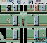 In-game screen of the game Elevator Action EX on Nintendo Game Boy Color