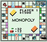 In-game screen of the game Monopoly on Nintendo Game Boy Color
