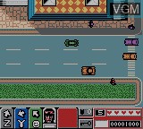 In-game screen of the game Grand Theft Auto 2 on Nintendo Game Boy Color