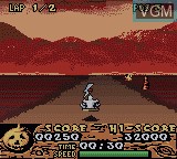 In-game screen of the game Halloween Racer on Nintendo Game Boy Color