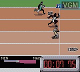 In-game screen of the game International Track & Field on Nintendo Game Boy Color
