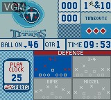 In-game screen of the game Madden NFL 2001 on Nintendo Game Boy Color