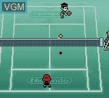 In-game screen of the game Mario Tennis on Nintendo Game Boy Color