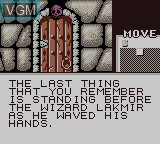 In-game screen of the game Shadowgate Classic on Nintendo Game Boy Color