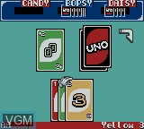 In-game screen of the game Uno on Nintendo Game Boy Color