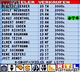 In-game screen of the game Anpfiff - Der RTL Fussball-Manager on Nintendo Game Boy Color