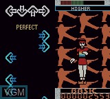 In-game screen of the game Dance Dance Revolution GB3 on Nintendo Game Boy Color