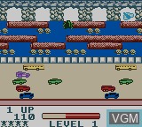 In-game screen of the game Frogger on Nintendo Game Boy Color