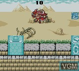 In-game screen of the game Gaia Master Duel Card Attacks on Nintendo Game Boy Color