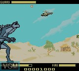 In-game screen of the game Godzilla the Series - Monster Wars on Nintendo Game Boy Color