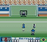 In-game screen of the game International Superstar Soccer 99 on Nintendo Game Boy Color