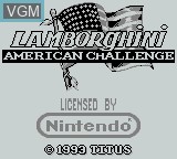 Title screen of the game Lamborghini American Challenge on Nintendo Game Boy